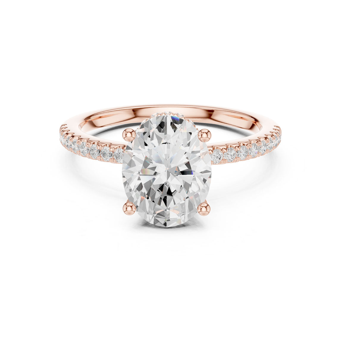 2.30 Ct. Oval Diamond Hidden Halo Pavé Ring (DDLR-177 - OV) 6