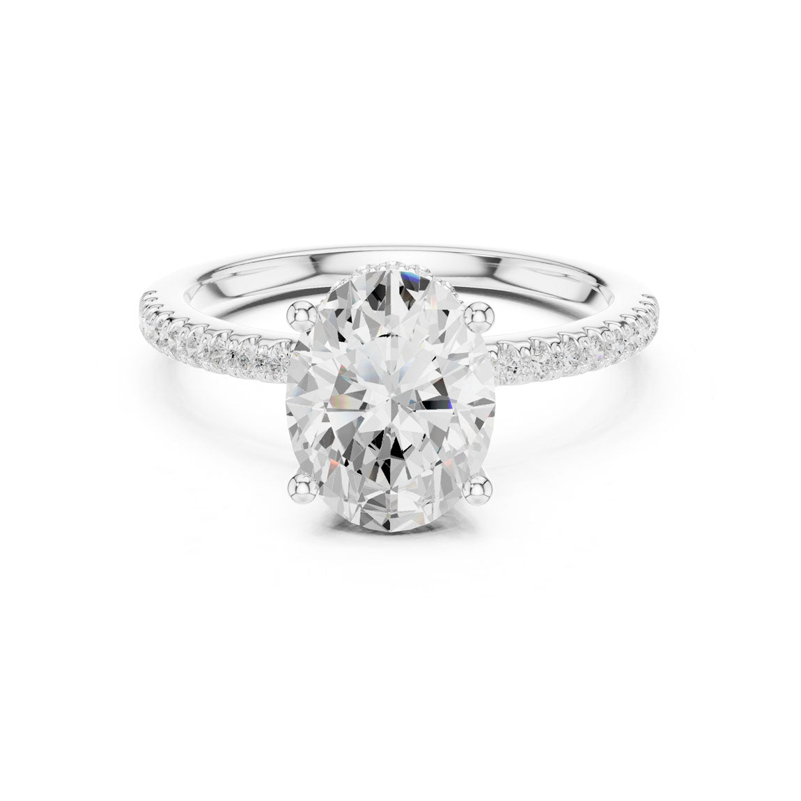 2.30 Ct. Oval Diamond Hidden Halo Pavé Ring (DDLR-177 - OV)