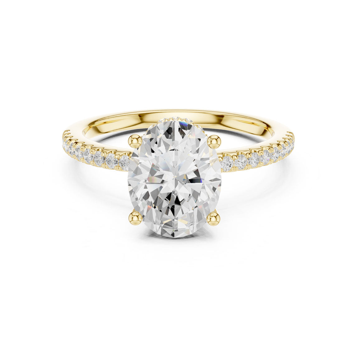 2.30 Ct. Oval Diamond Hidden Halo Pavé Ring (DDLR-177 - OV) 3