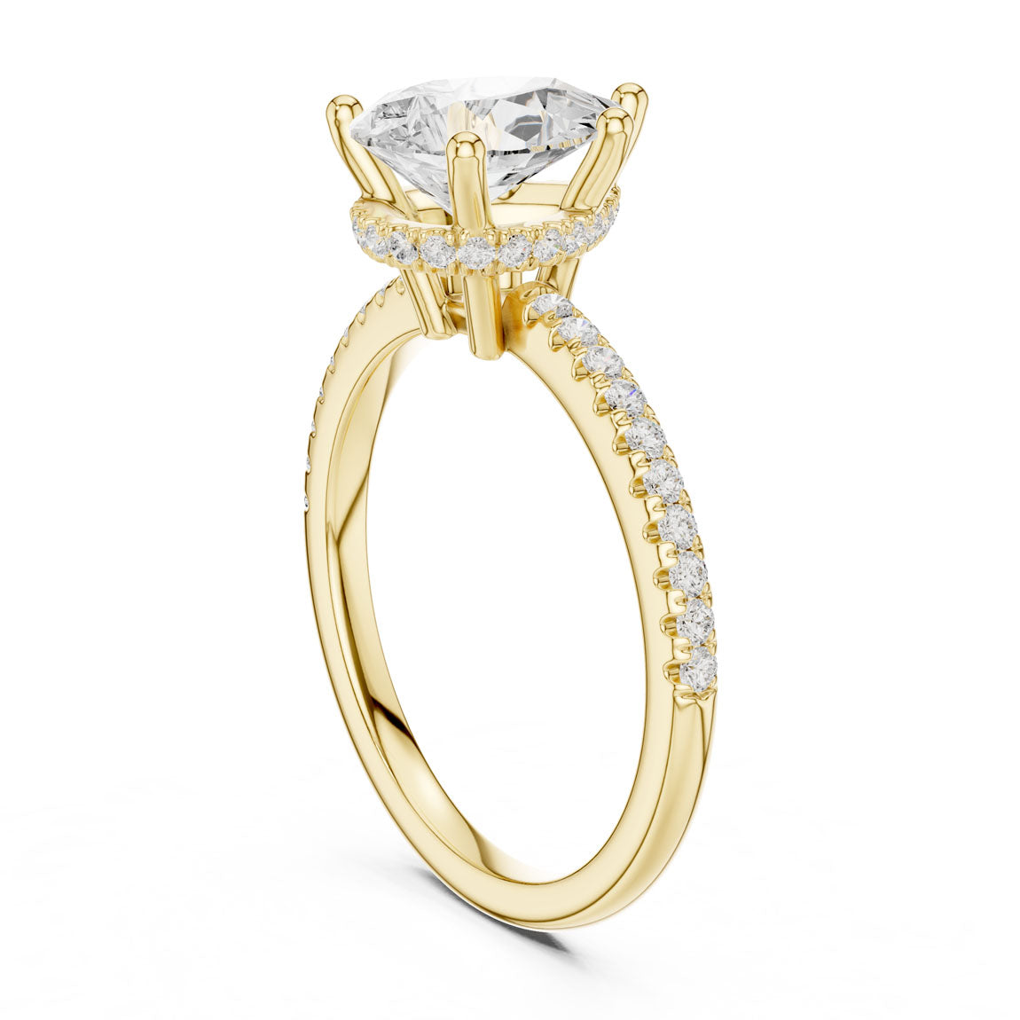 2.30 Ct. Pear Diamond Hidden Halo Pavé Ring (DDLR-177 - PE) 4