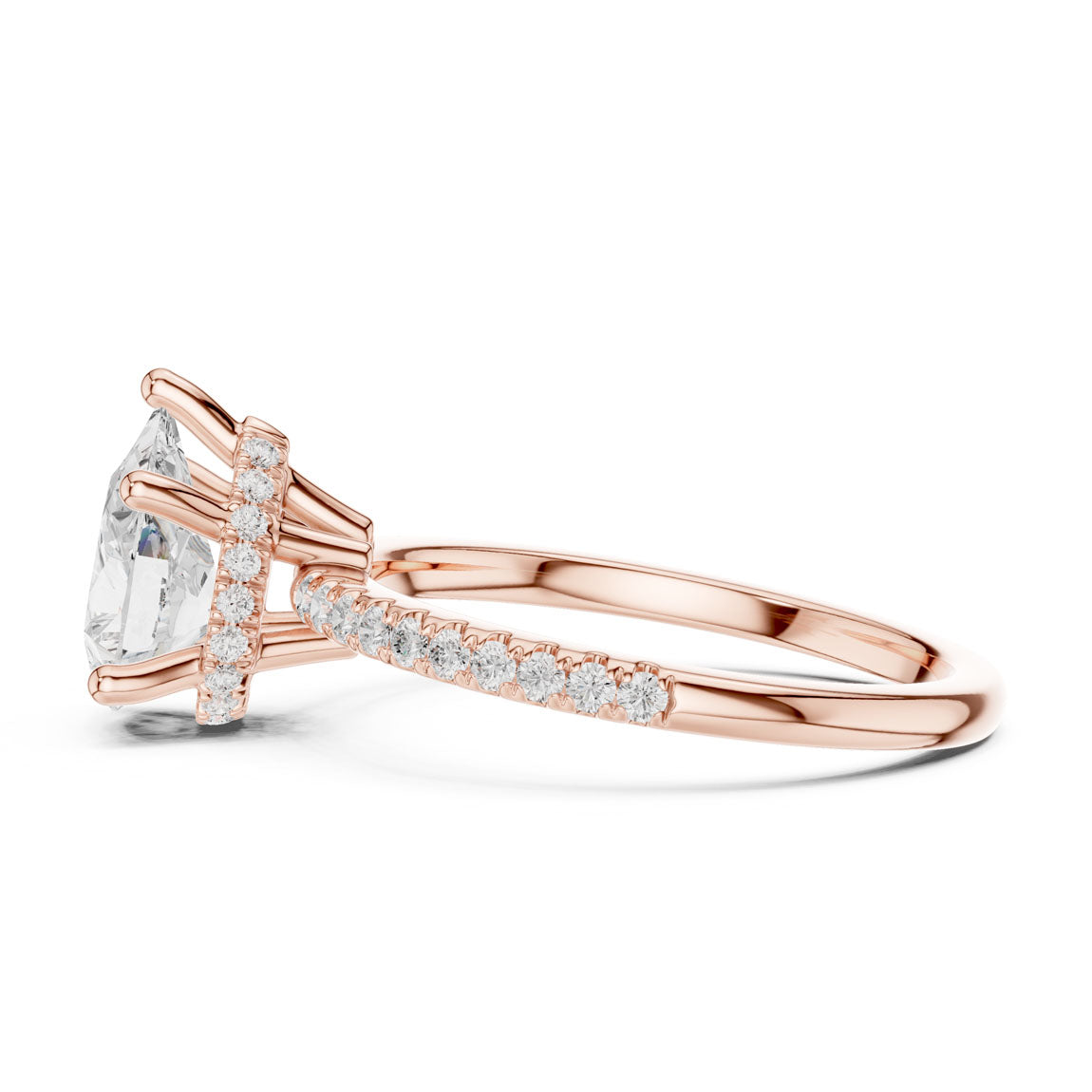 2.30 Ct. Pear Diamond Hidden Halo Pavé Ring (DDLR-177 - PE) 12