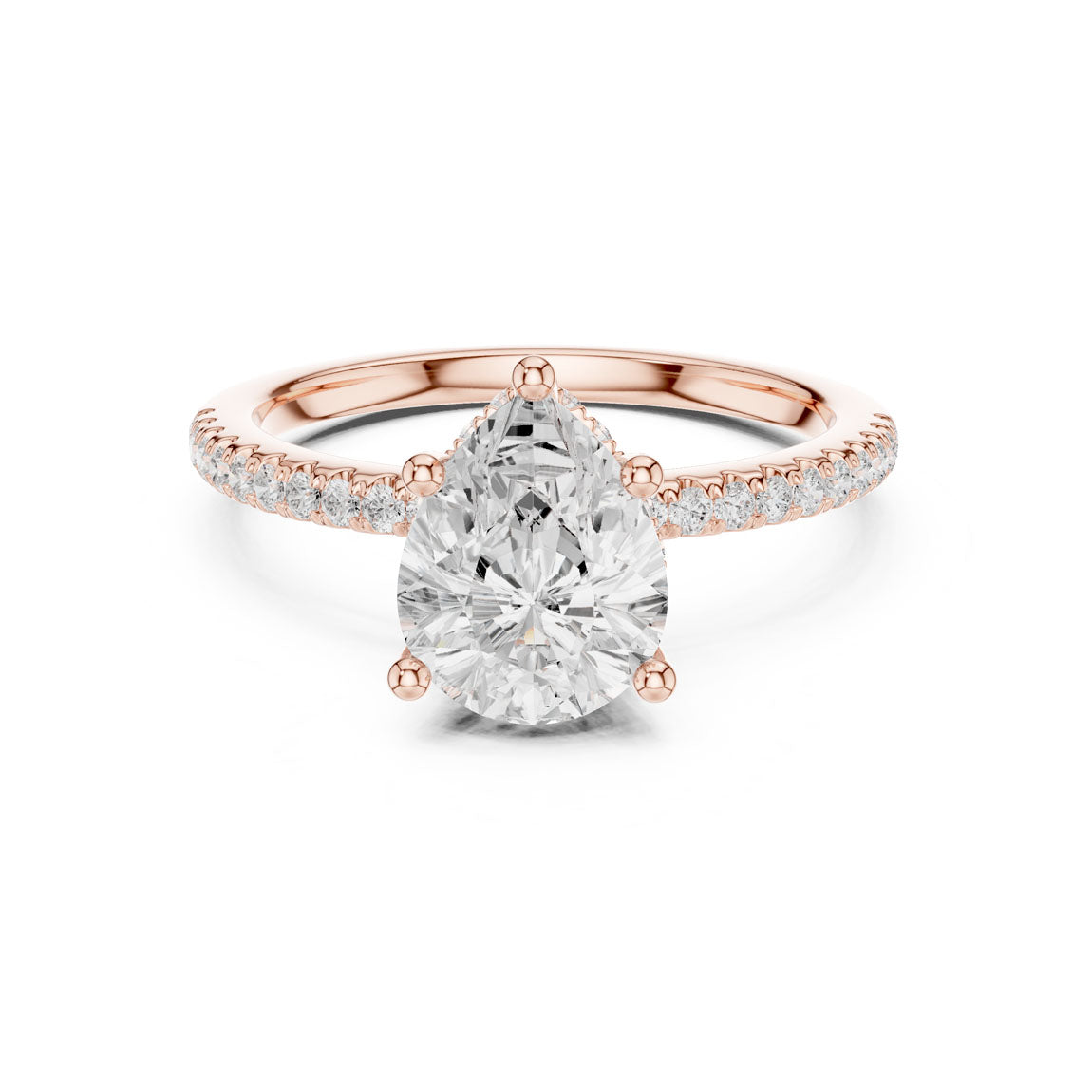 2.30 Ct. Pear Diamond Hidden Halo Pavé Ring (DDLR-177 - PE)
