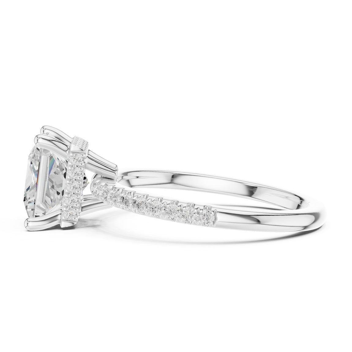 2.30 Ct. Princess Diamond Hidden Halo Pavé Ring (DDLR-177 - PR) 12