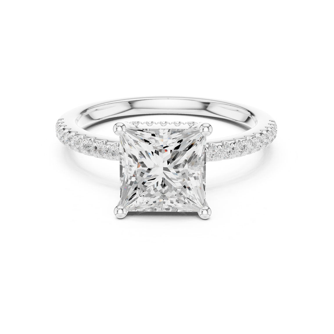 2.30 Ct. Princess Diamond Hidden Halo Pavé Ring (DDLR-177 - PR)