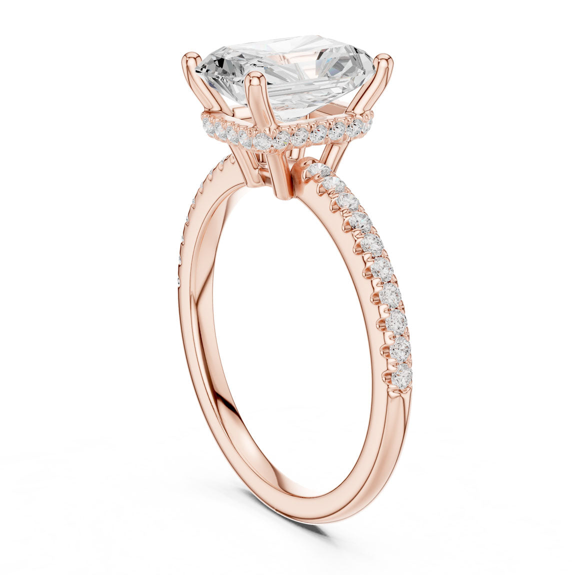 2.30 Ct. Radiant Cut Diamond Hidden Halo Ring (DDLR-177 - RA) 11