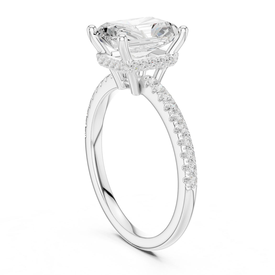 2.30 Ct. Radiant Cut Diamond Hidden Halo Ring (DDLR-177 - RA) 9
