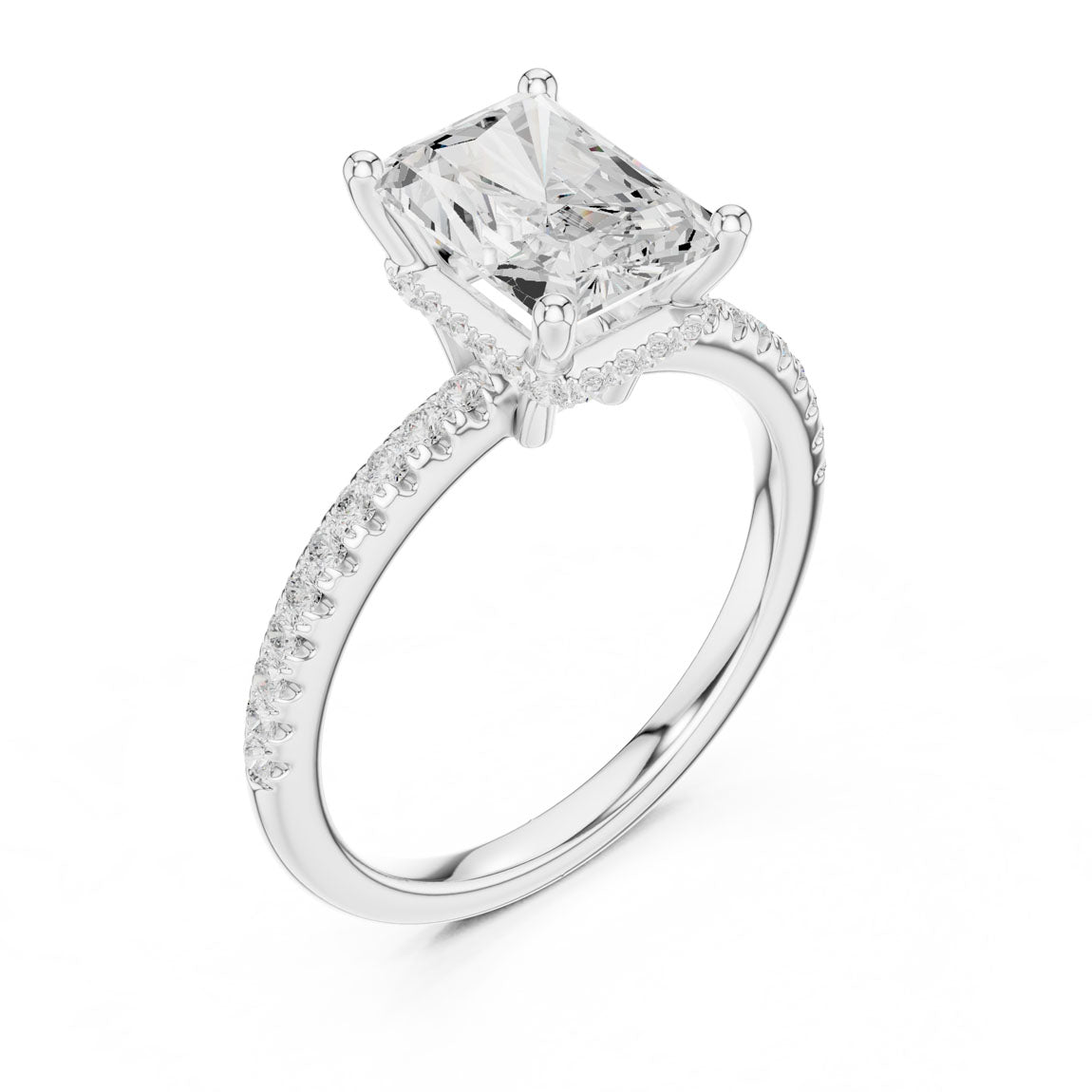 2.30 Ct. Radiant Cut Diamond Hidden Halo Ring (DDLR-177 - RA) 7