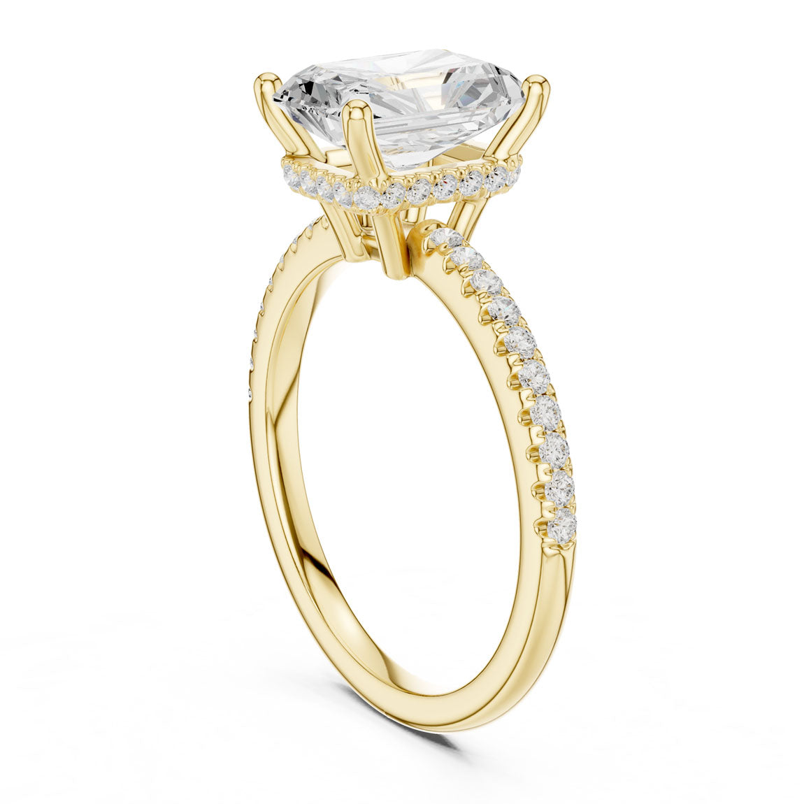 2.30 Ct. Radiant Cut Diamond Hidden Halo Ring (DDLR-177 - RA) 4