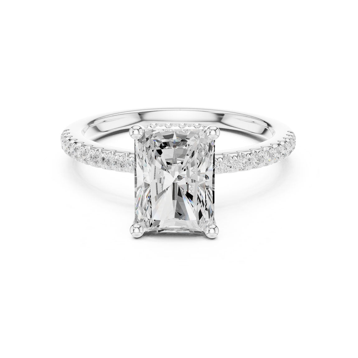 2.30 Ct. Radiant Cut Diamond Hidden Halo Ring (DDLR-177 - RA) 6