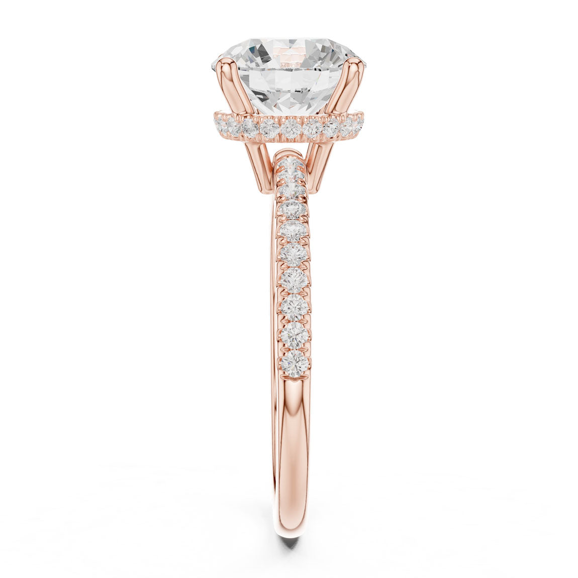 2.30 Ct. Round Diamond Hidden Halo Pavé Ring (DDLR-177 - RD) 6