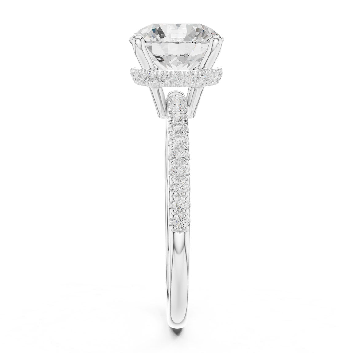 2.30 Ct. Round Diamond Hidden Halo Pavé Ring (DDLR-177 - RD) 9