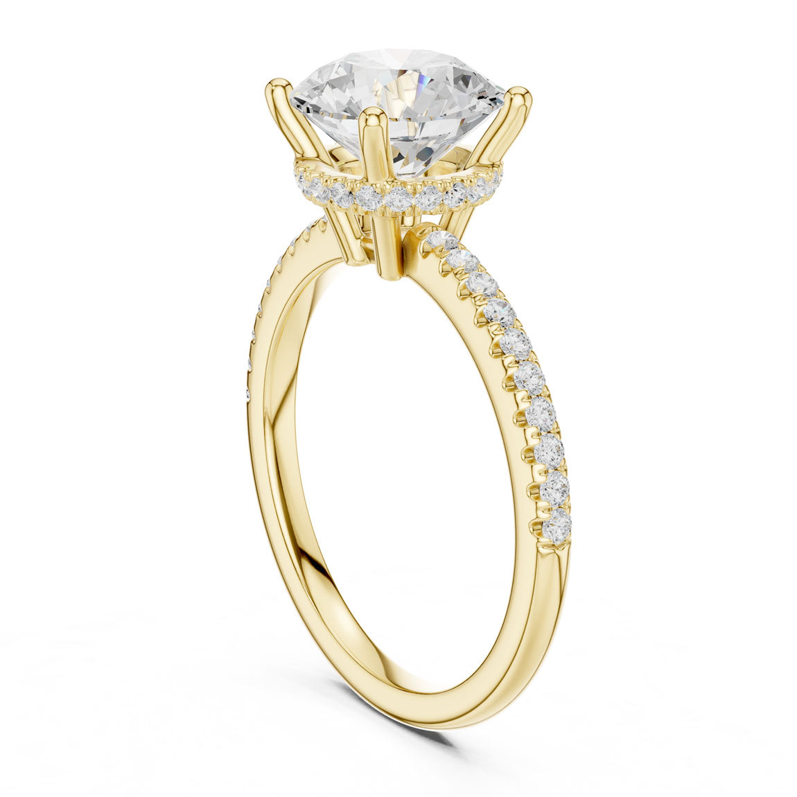 2.30 Ct. Round Diamond Hidden Halo Pavé Ring (DDLR-177 - RD) 3