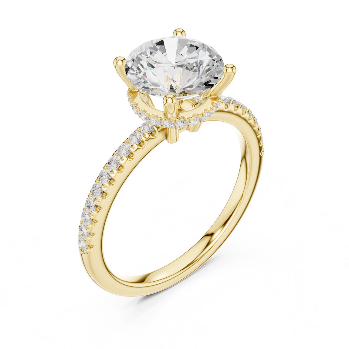 2.30 Ct. Round Diamond Hidden Halo Pavé Ring (DDLR-177 - RD)
