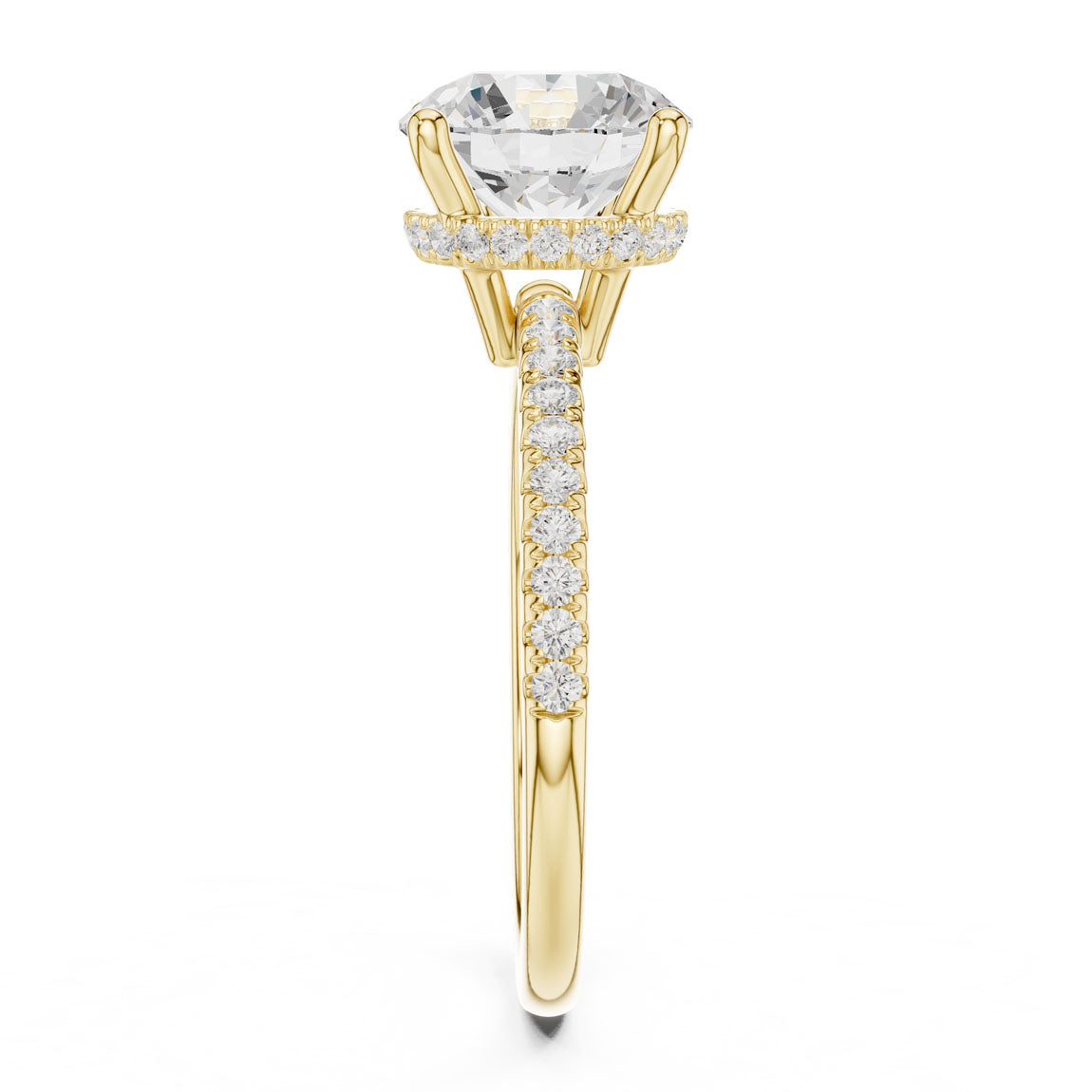 2.30 Ct. Round Diamond Hidden Halo Pavé Ring (DDLR-177 - RD) 4