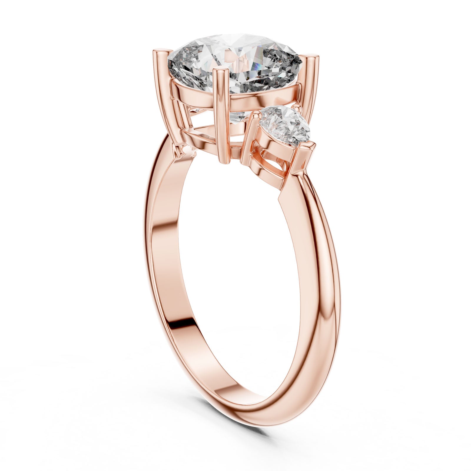 2.74 Ct. Cushion Diamond Ring with Pear Side Stones (DDLR-196) 12