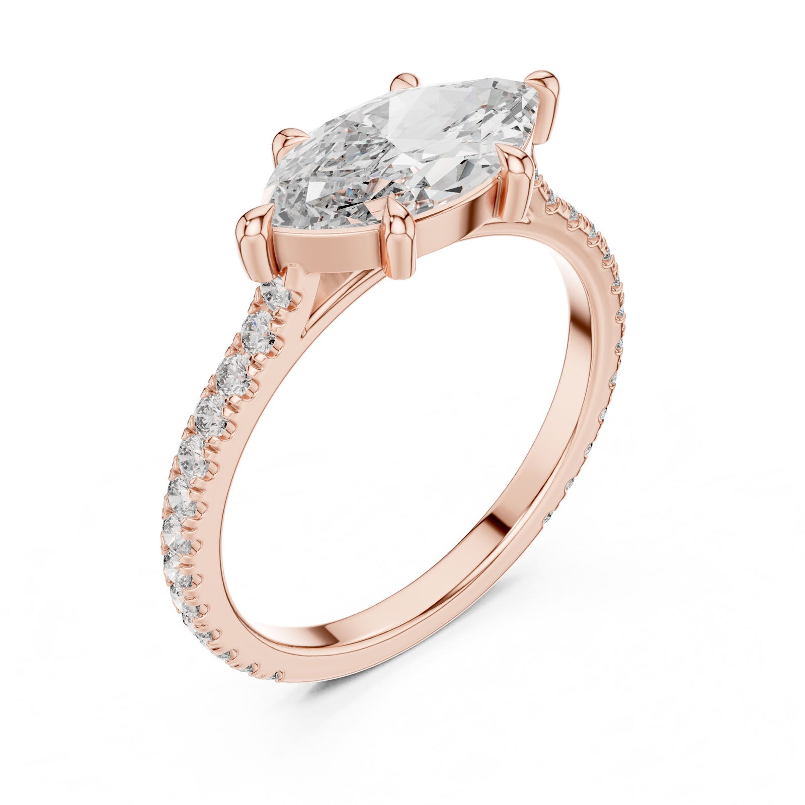 2.14 Ct. Marquise Diamond Ring with Pavé Bands (DDLR-201) 13