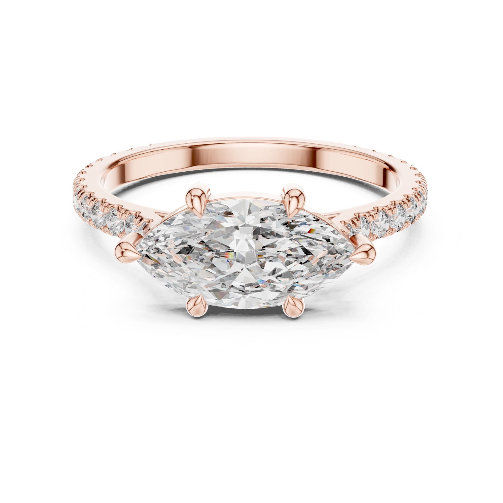 2.14 Ct. Marquise Diamond Ring with Pavé Bands (DDLR-201) 5