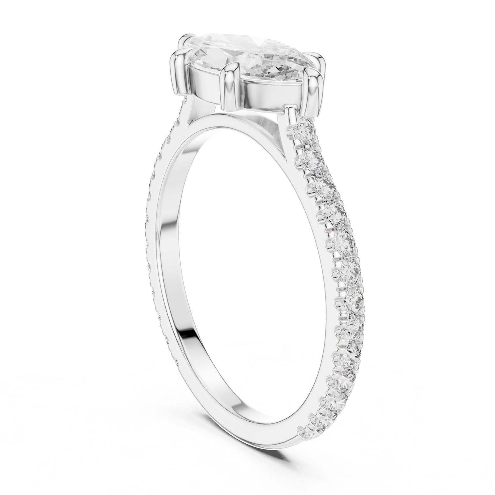 2.14 Ct. Marquise Diamond Ring with Pavé Bands (DDLR-201) 6