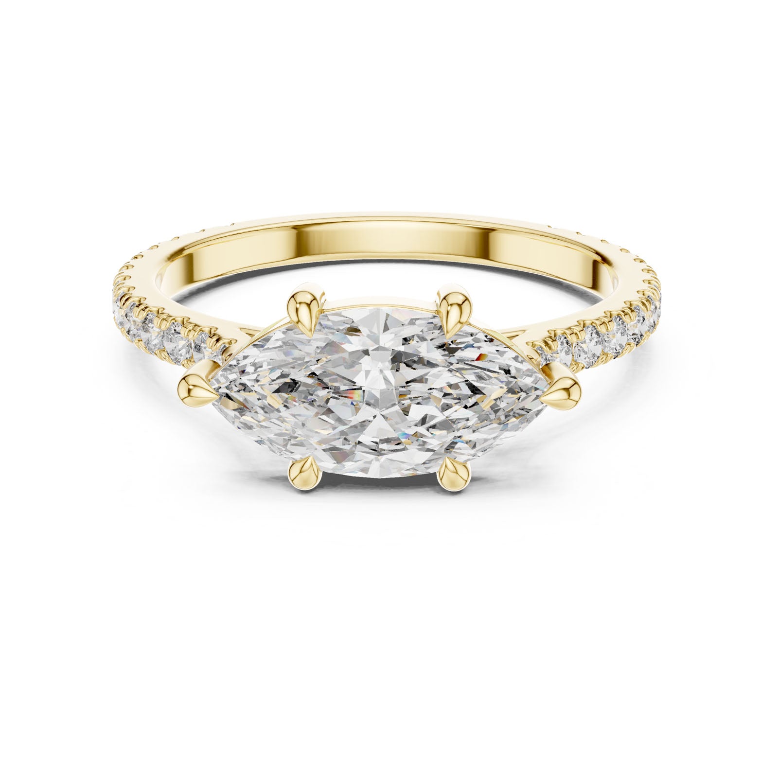 2.14 Ct. Marquise Diamond Ring with Pavé Bands (DDLR-201) 11