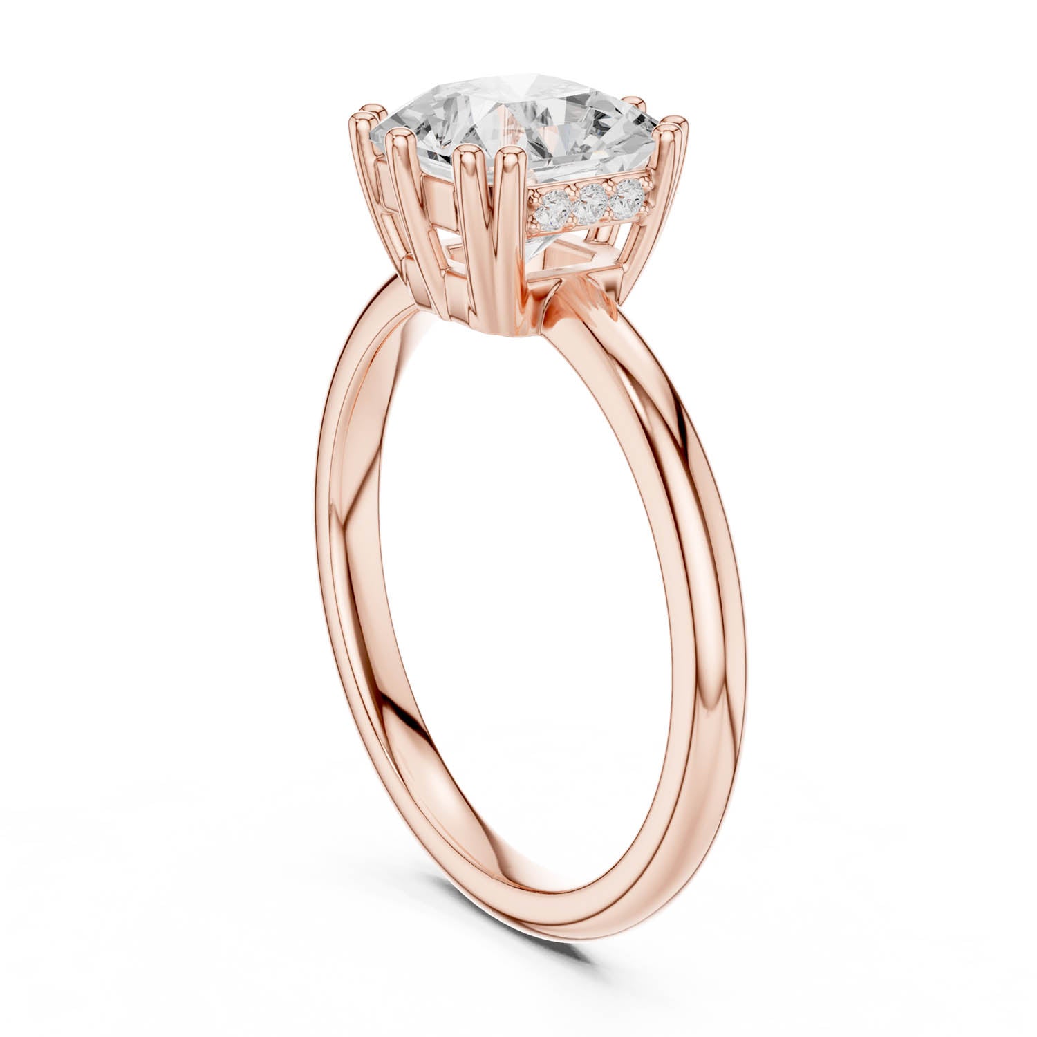 2.04 Ct. Asscher Cut Diamond Ring with Hidden Halo (DDLR-254 - R00847-AC) 10
