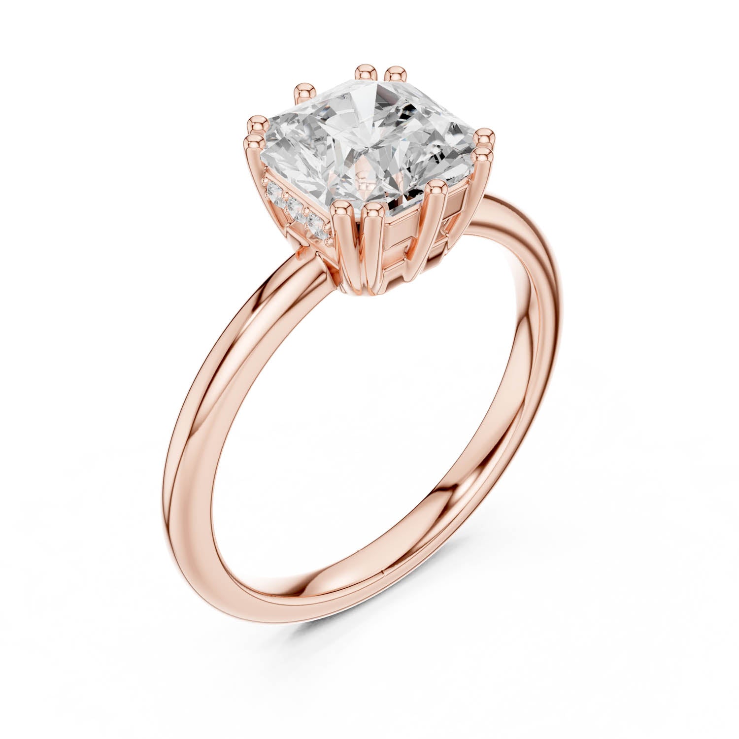 2.04 Ct. Asscher Cut Diamond Ring with Hidden Halo (DDLR-254 - R00847-AC) 11