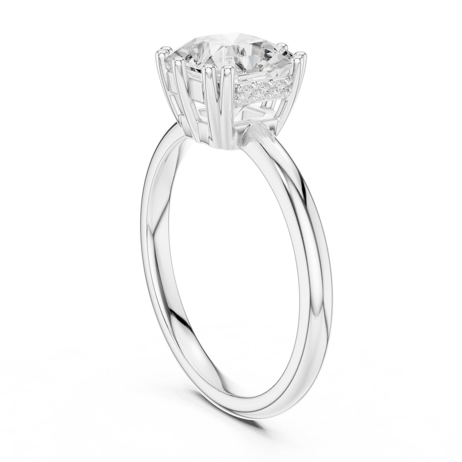 2.04 Ct. Asscher Cut Diamond Ring with Hidden Halo (DDLR-254 - R00847-AC) 12