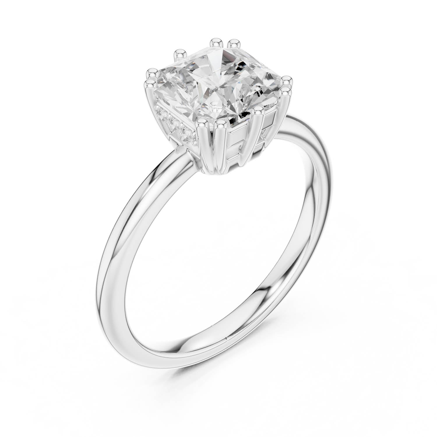 2.04 Ct. Asscher Cut Diamond Ring with Hidden Halo (DDLR-254 - R00847-AC) 13