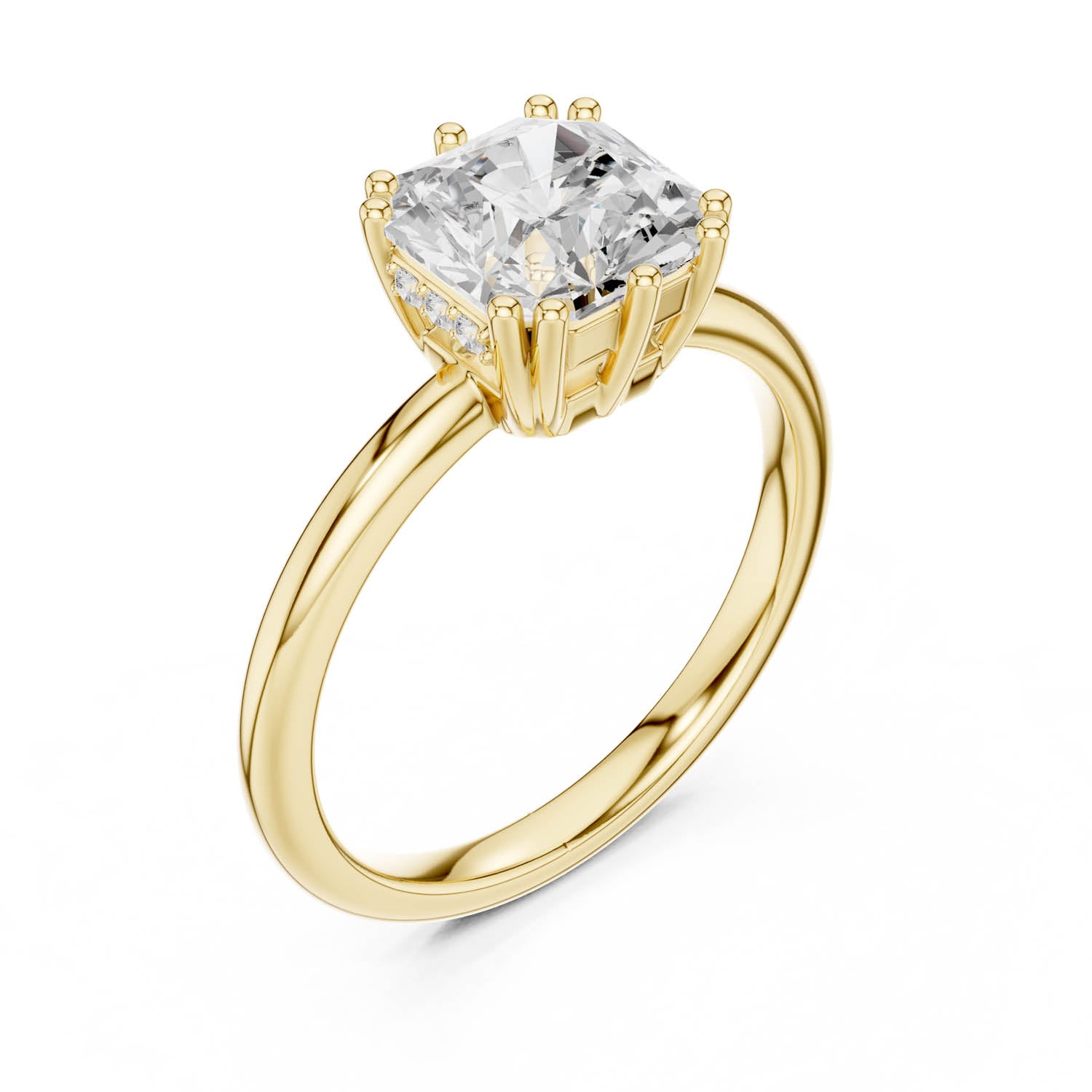 2.04 Ct. Asscher Cut Diamond Ring with Hidden Halo (DDLR-254 - R00847-AC) 2