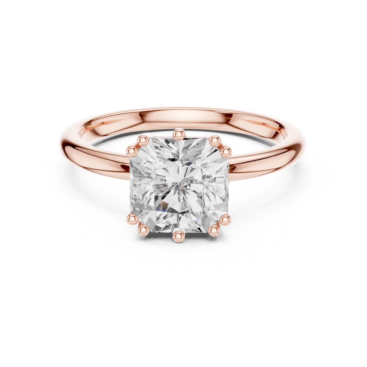 2.04 Ct. Asscher Cut Diamond Ring with Hidden Halo (DDLR-254 - R00847-AC) 6
