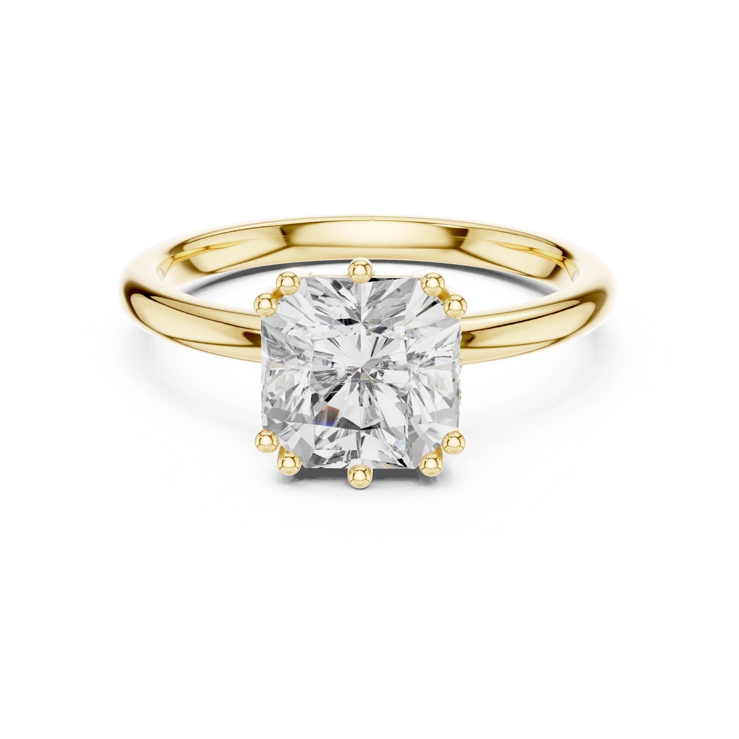 2.04 Ct. Asscher Cut Diamond Ring with Hidden Halo (DDLR-254 - R00847-AC) 9