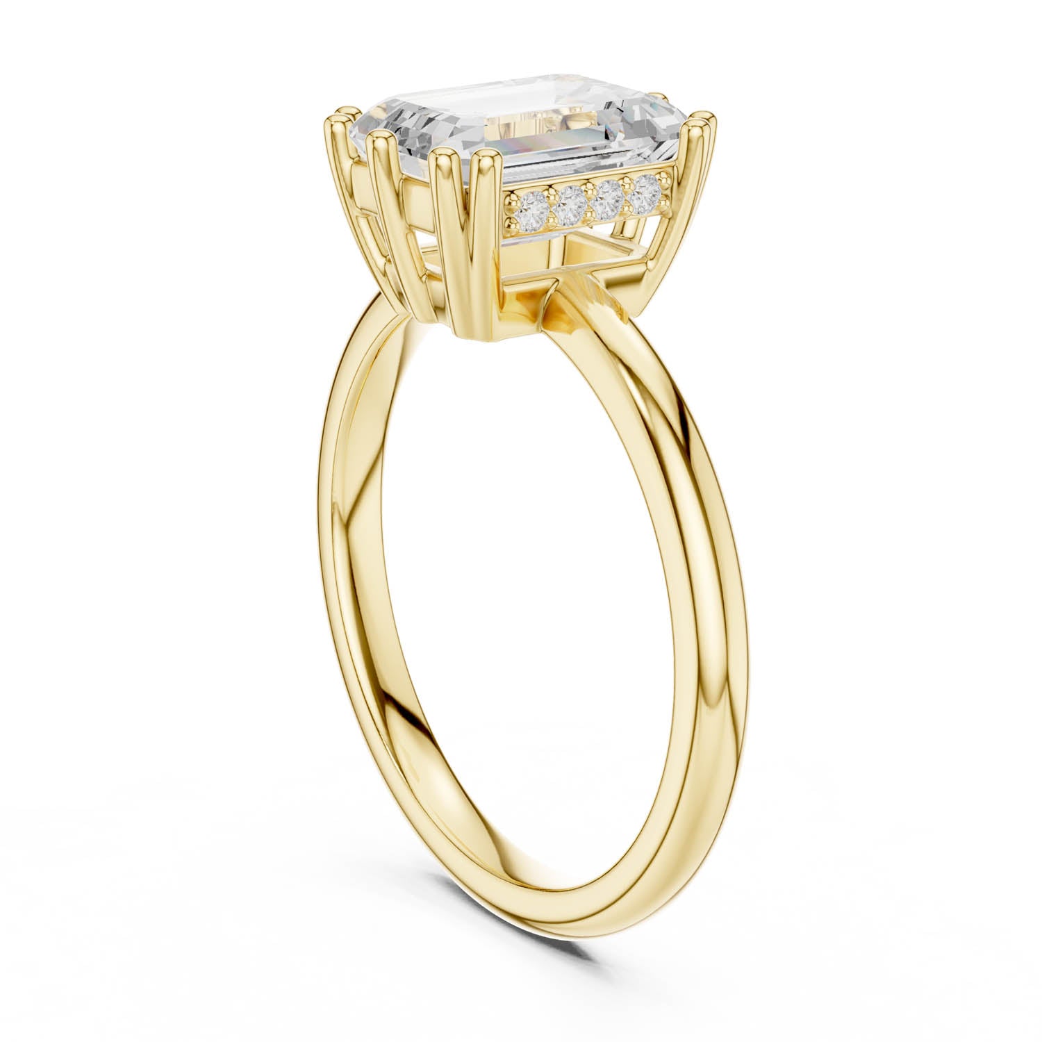 2.05 Ct. Emerald Cut Diamond Ring with Hidden Halo (DDLR-254 - R00847-EM) 5