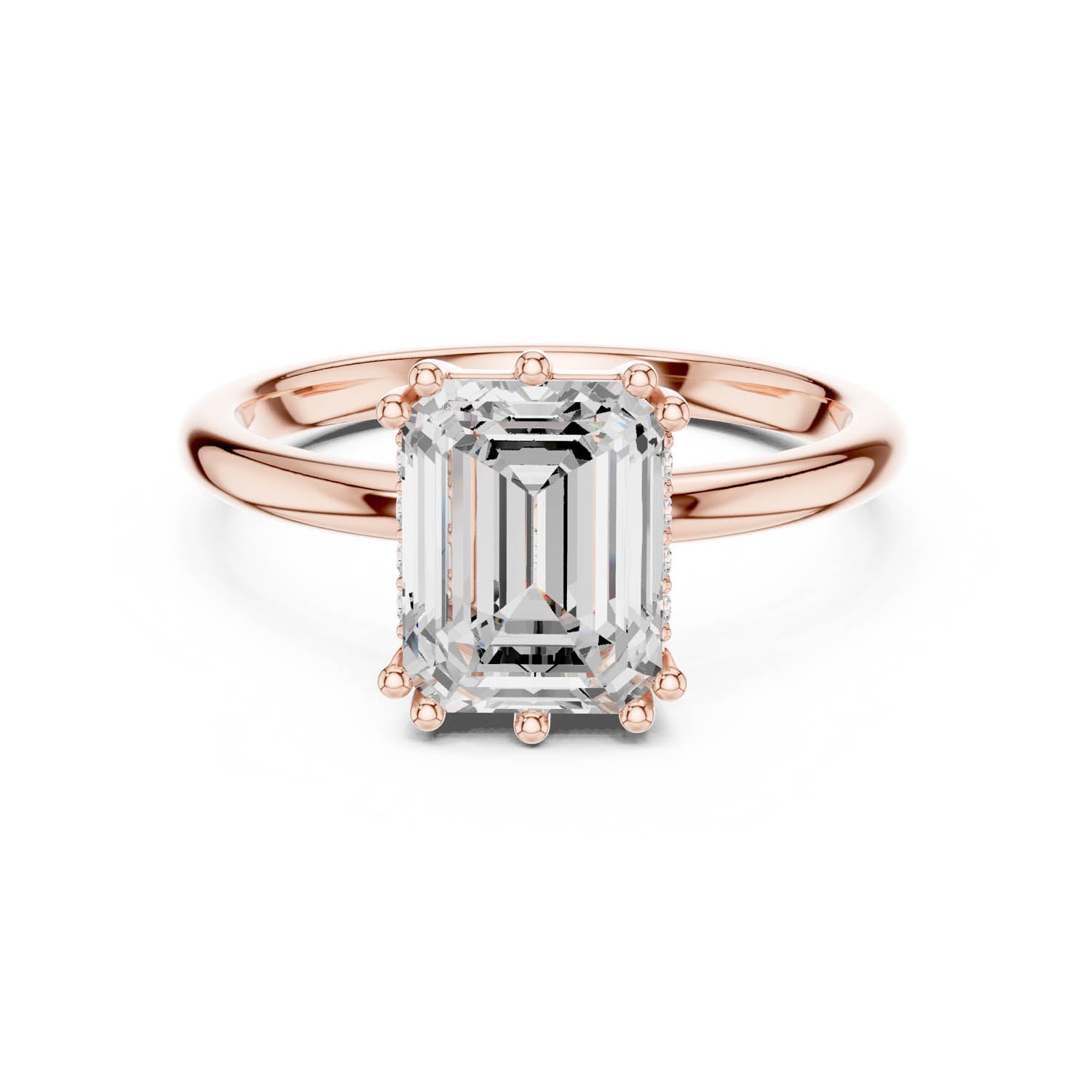 2.05 Ct. Emerald Cut Diamond Ring with Hidden Halo (DDLR-254 - R00847-EM) 6