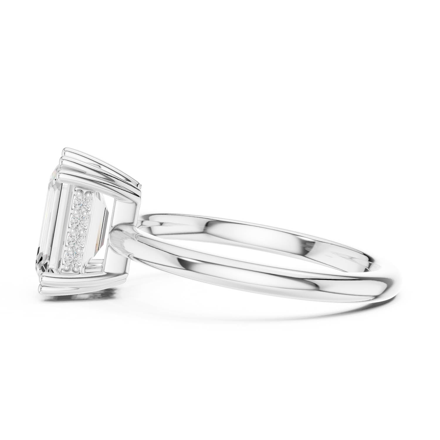2.05 Ct. Emerald Cut Diamond Ring with Hidden Halo (DDLR-254 - R00847-EM) 7