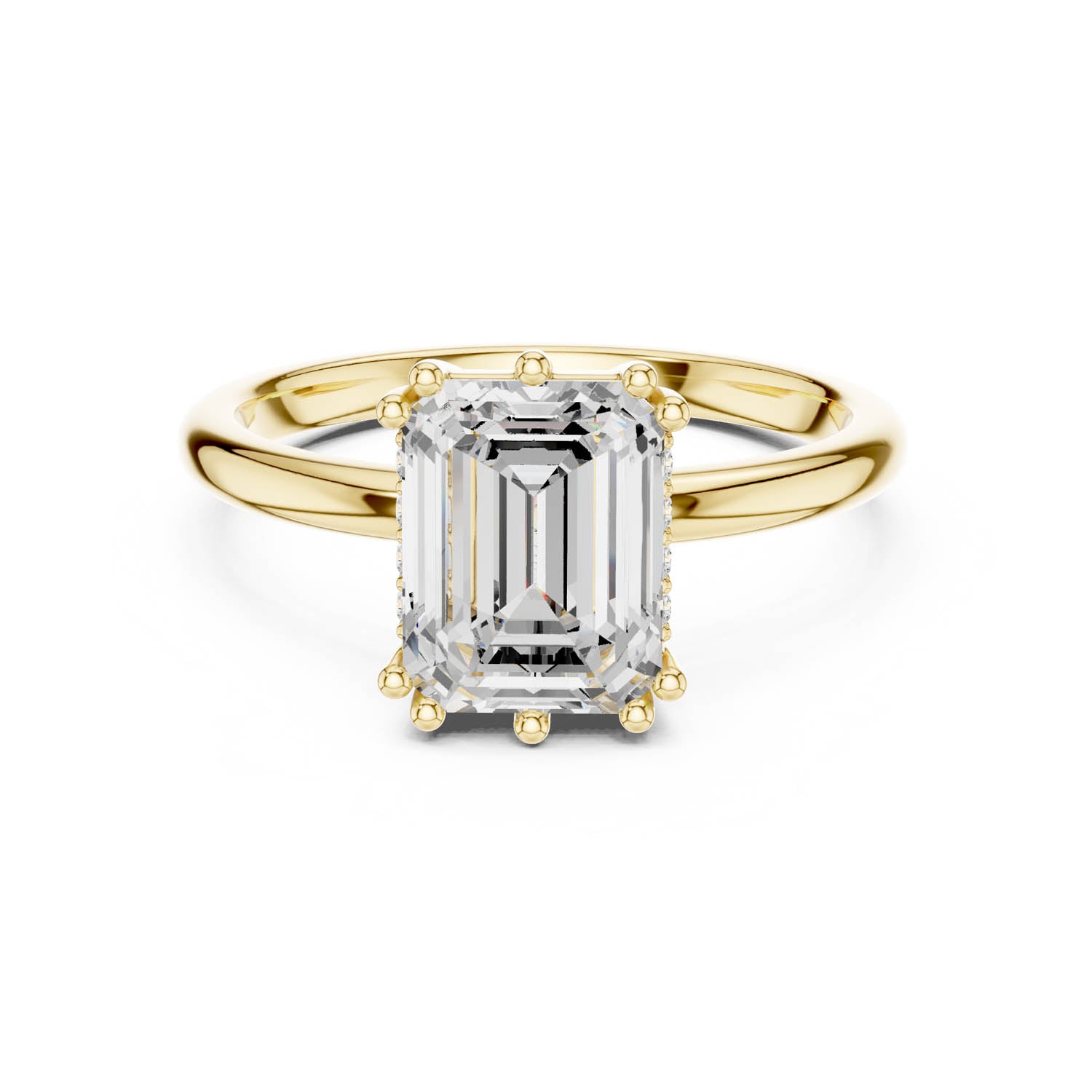 2.05 Ct. Emerald Cut Diamond Ring with Hidden Halo (DDLR-254 - R00847-EM) 9