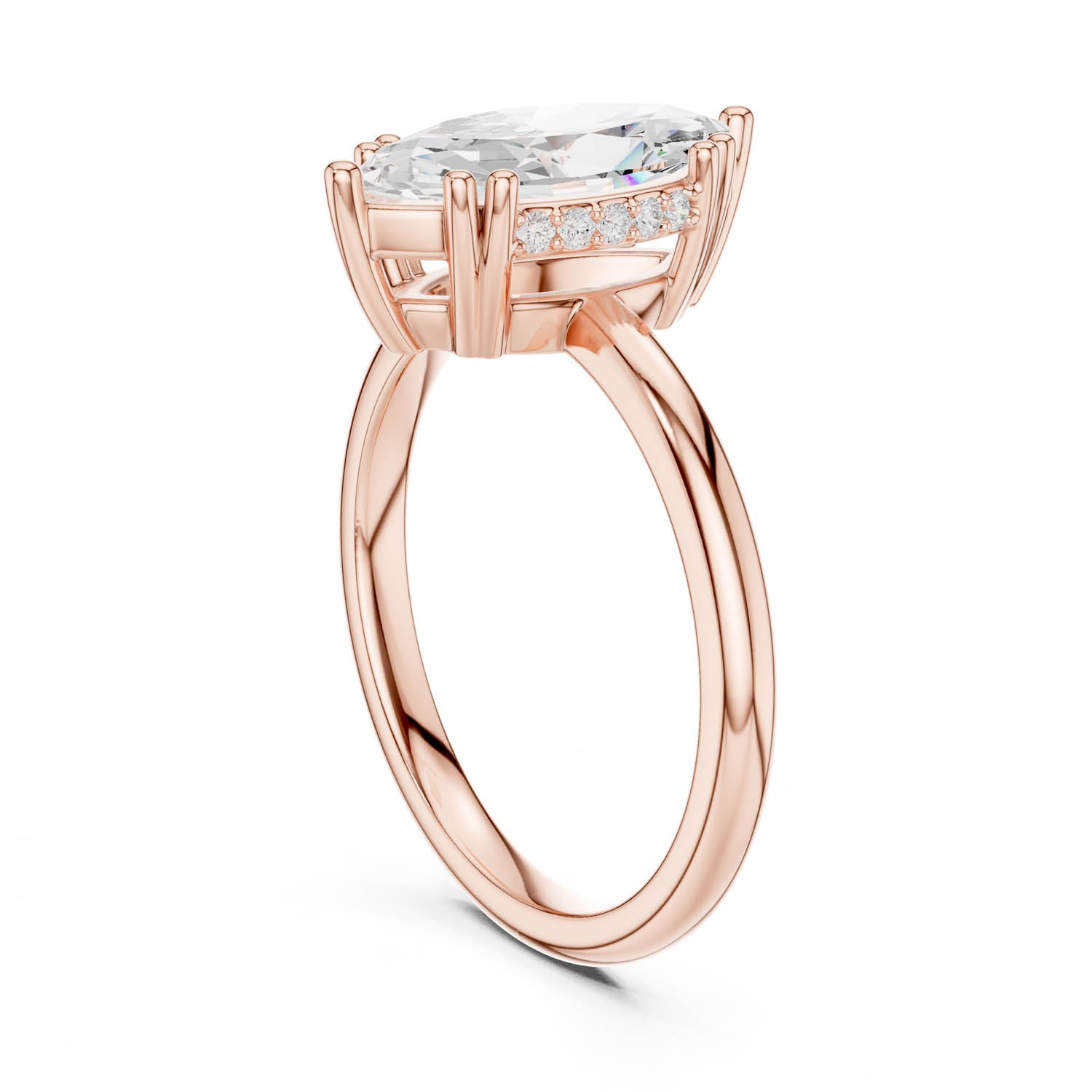 2.06 Ct. Marquise Cut Diamond Ring with Hidden Halo (DDLR-254 - R00847-MQ) 10