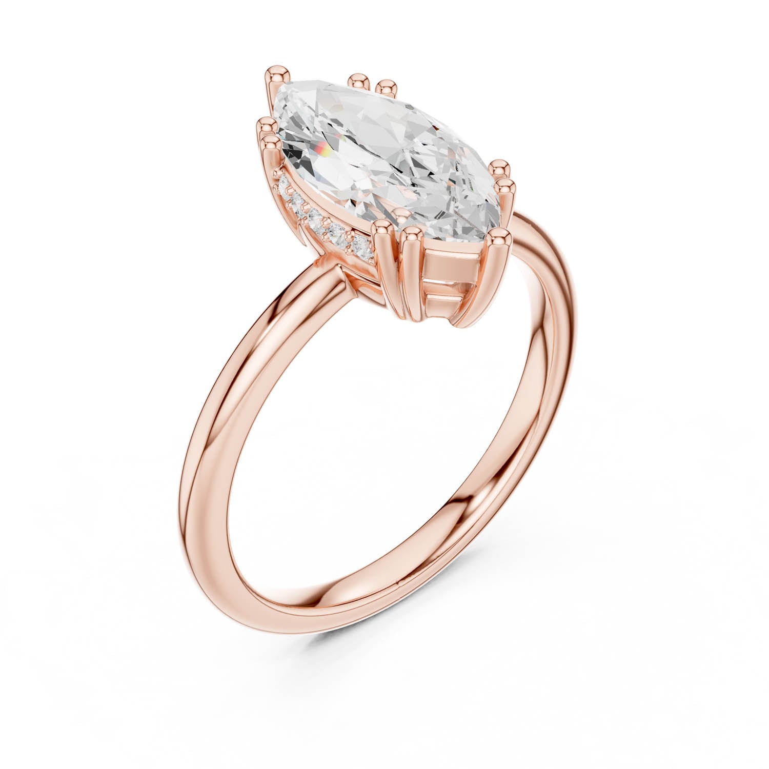 2.06 Ct. Marquise Cut Diamond Ring with Hidden Halo (DDLR-254 - R00847-MQ) 11