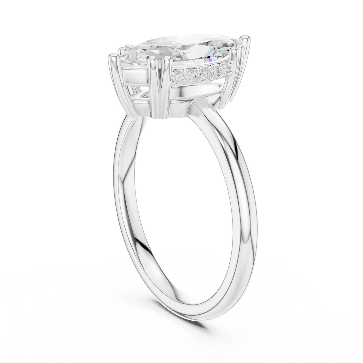 2.06 Ct. Marquise Cut Diamond Ring with Hidden Halo (DDLR-254 - R00847-MQ) 12