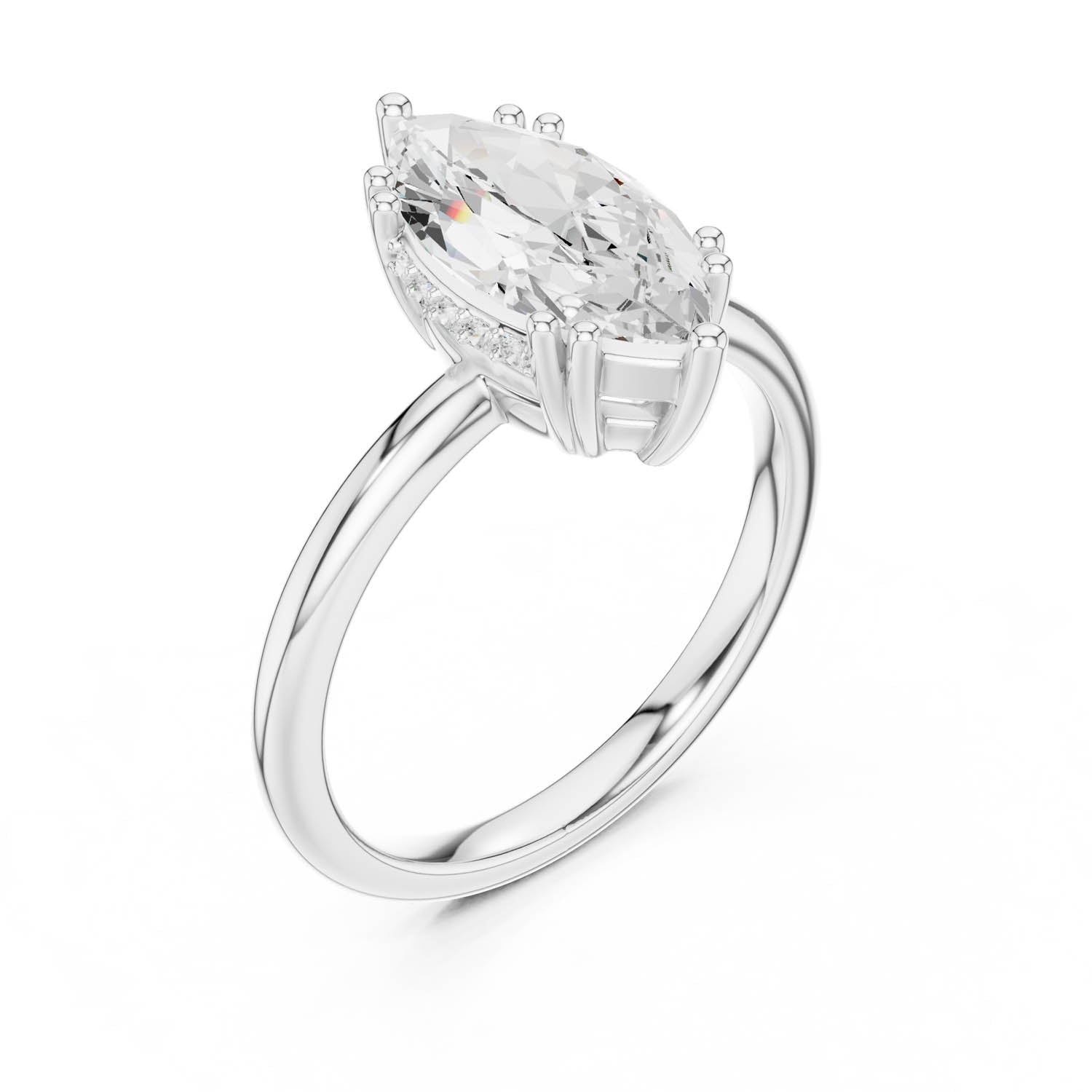 2.06 Ct. Marquise Cut Diamond Ring with Hidden Halo (DDLR-254 - R00847-MQ) 13