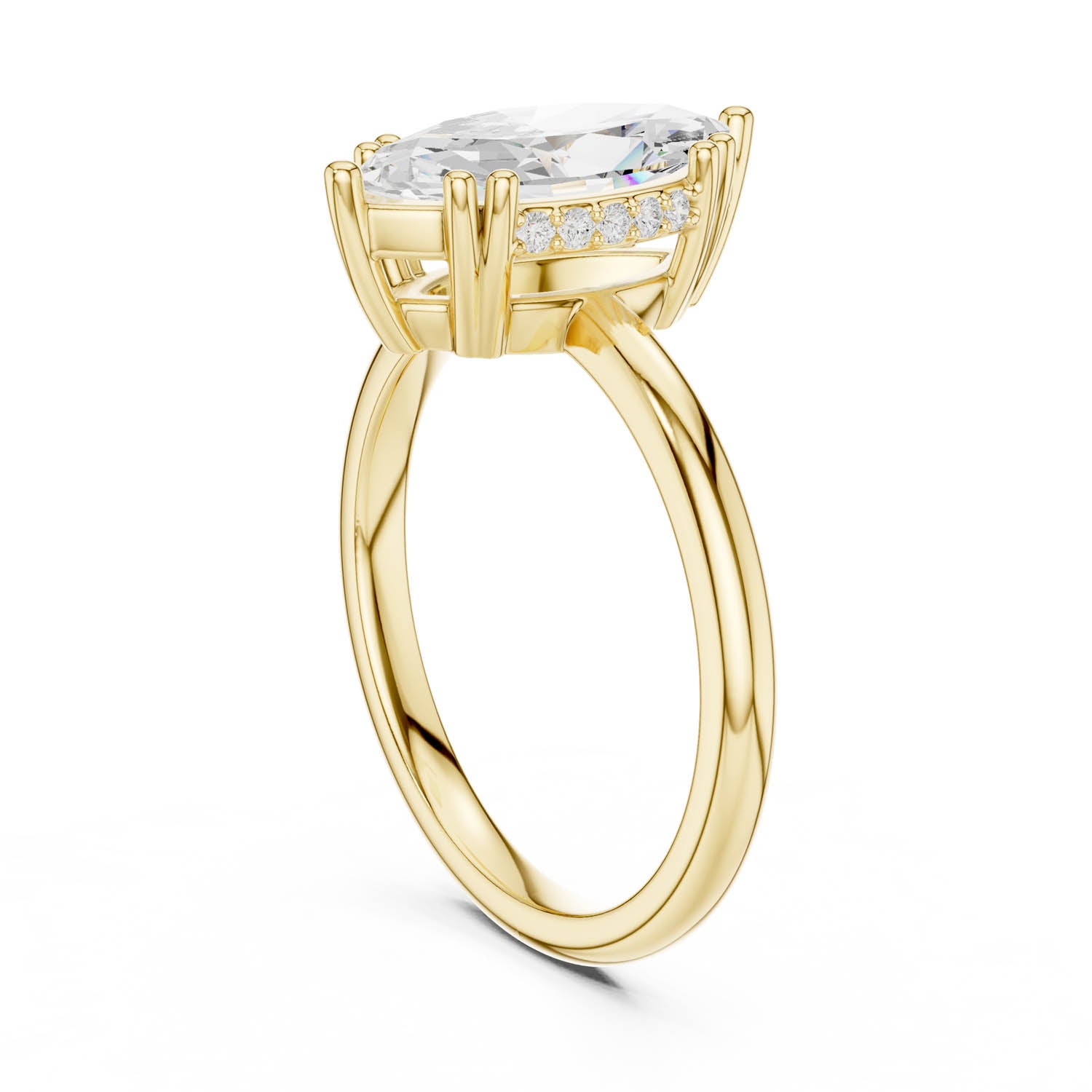 2.06 Ct. Marquise Cut Diamond Ring with Hidden Halo (DDLR-254 - R00847-MQ) 5