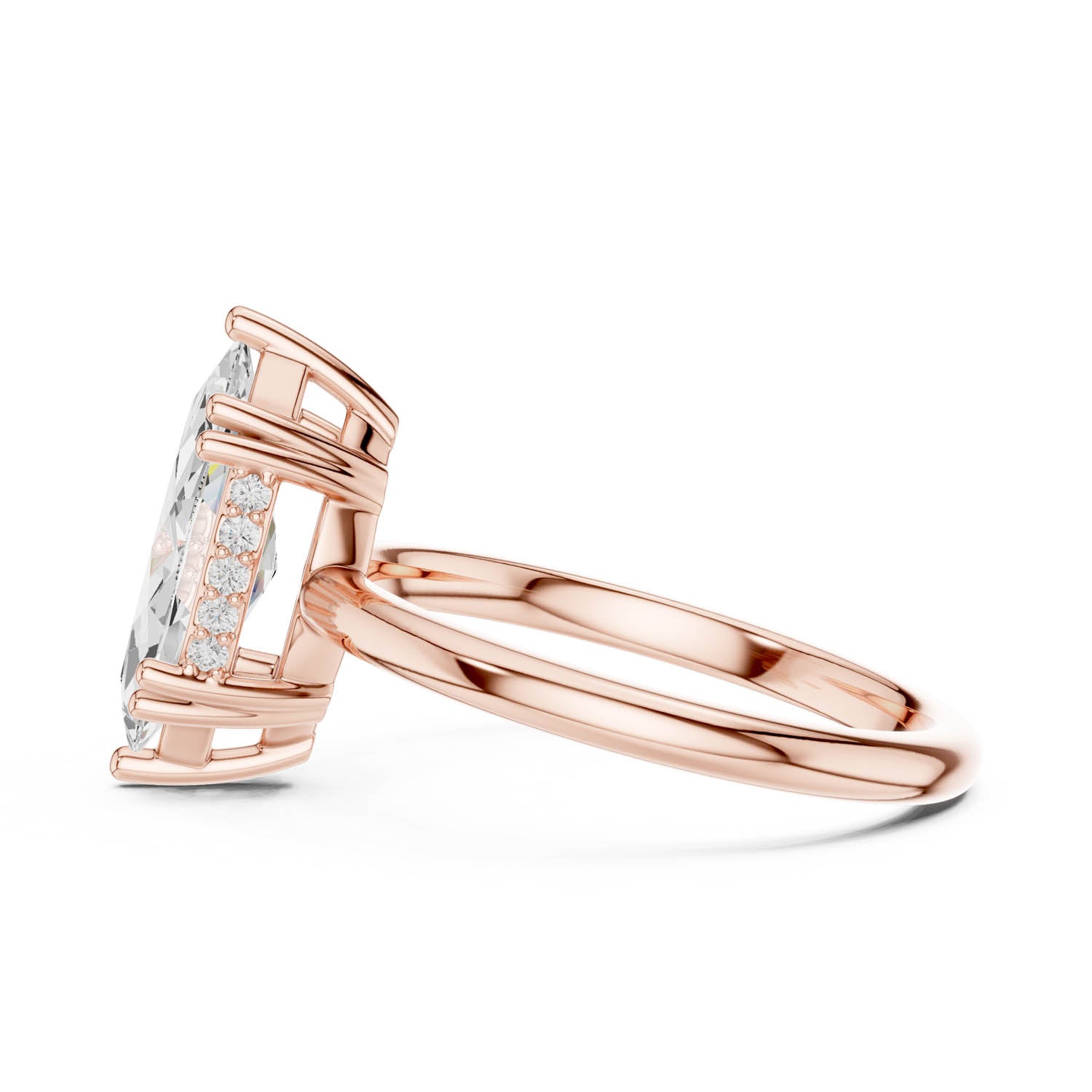 2.06 Ct. Marquise Cut Diamond Ring with Hidden Halo (DDLR-254 - R00847-MQ) 4