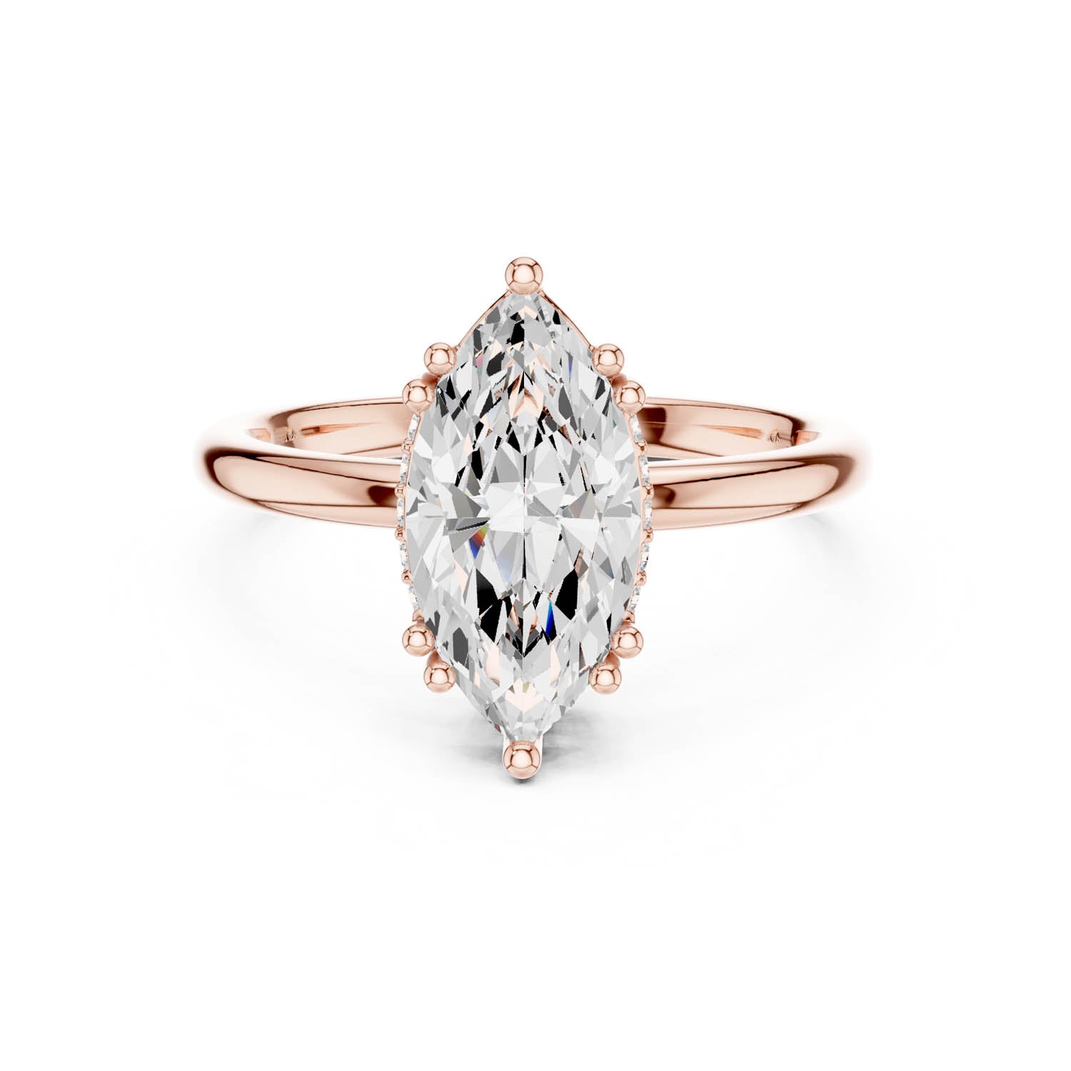 2.06 Ct. Marquise Cut Diamond Ring with Hidden Halo (DDLR-254 - R00847-MQ) 6