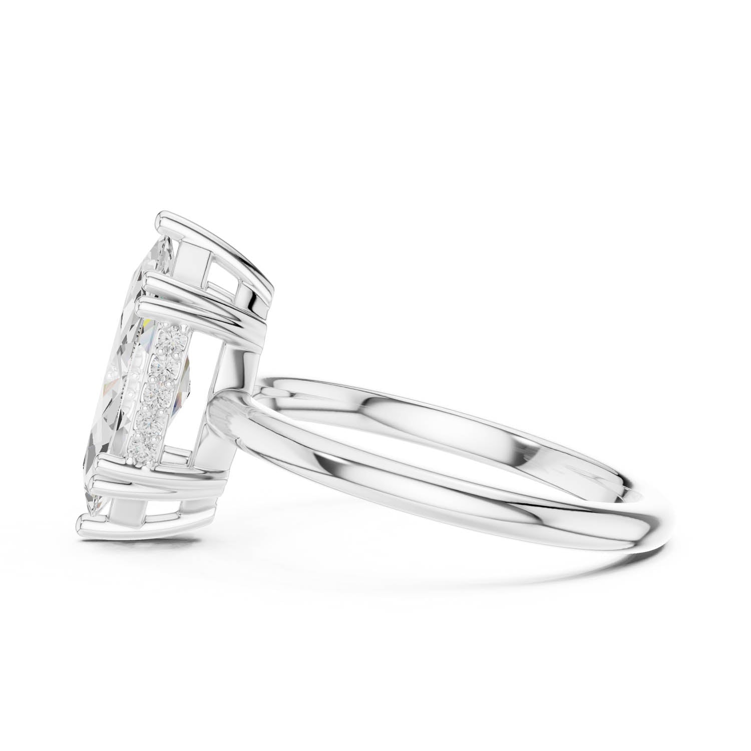 2.06 Ct. Marquise Cut Diamond Ring with Hidden Halo (DDLR-254 - R00847-MQ) 7
