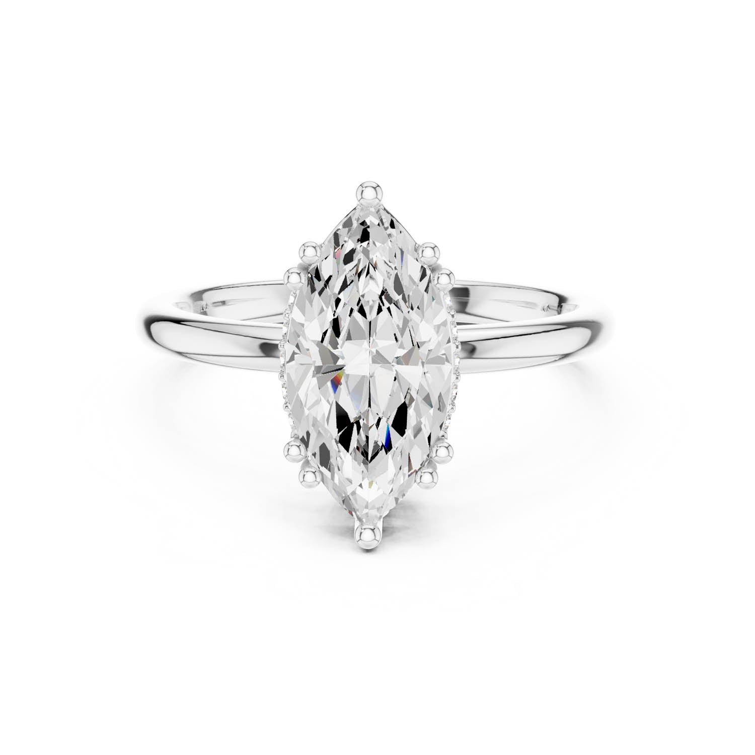 2.06 Ct. Marquise Cut Diamond Ring with Hidden Halo (DDLR-254 - R00847-MQ) 1