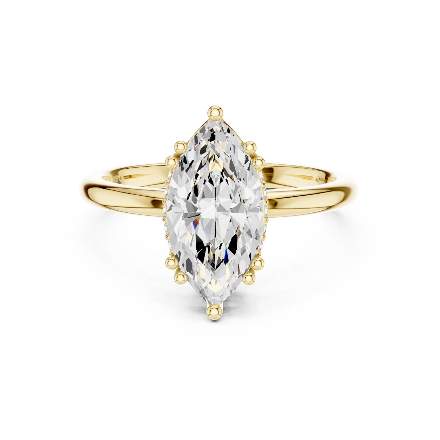 2.06 Ct. Marquise Cut Diamond Ring with Hidden Halo (DDLR-254 - R00847-MQ) 9