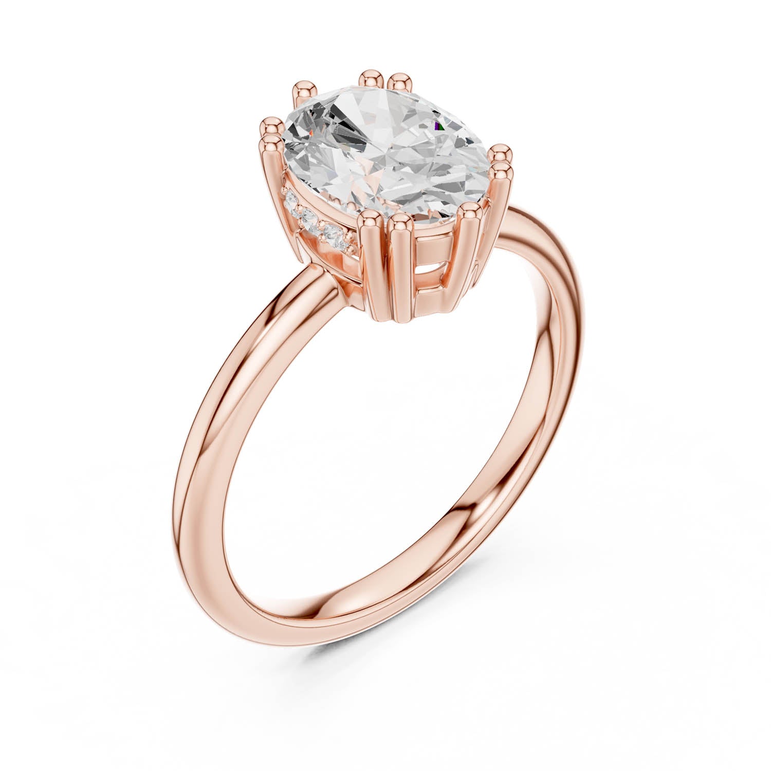 2.04 Ct. Oval Cut Diamond Ring with Hidden Halo (DDLR-254 - R00847-OV) 10