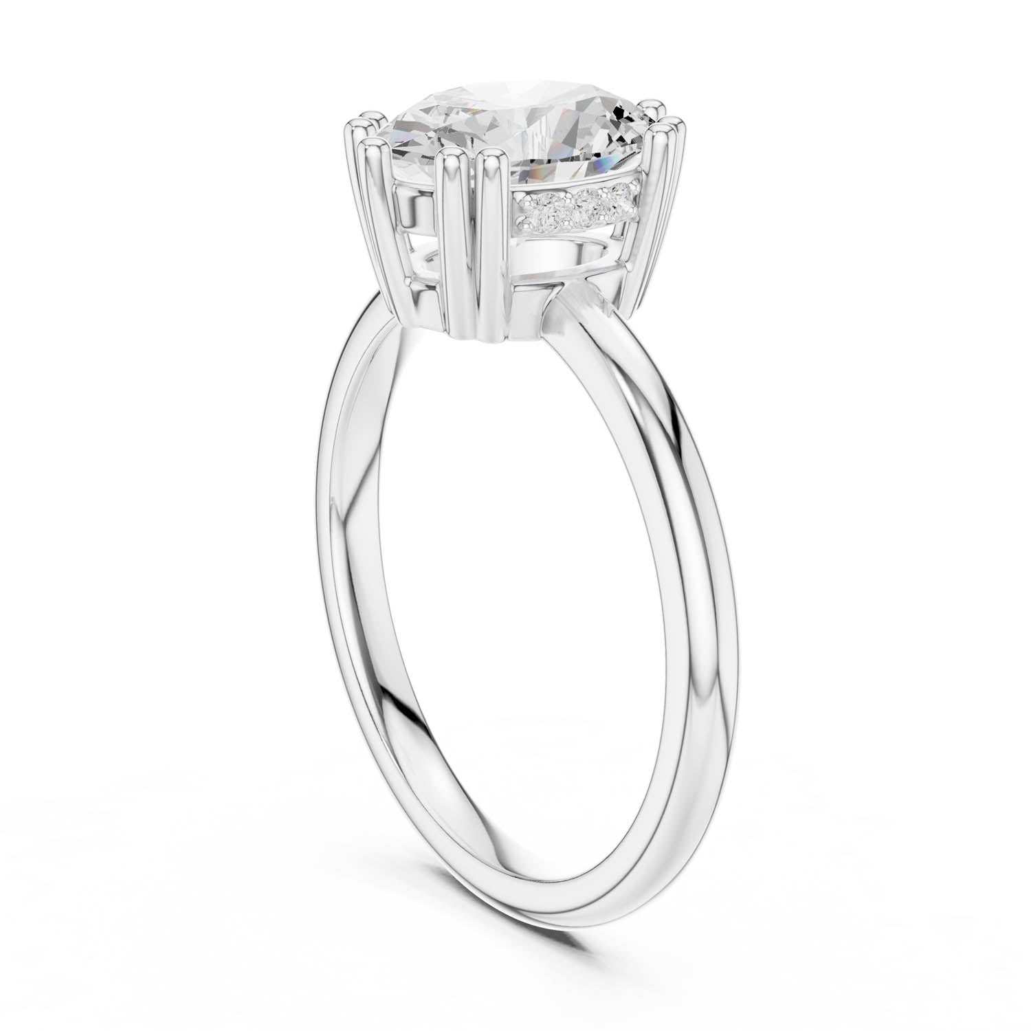 2.04 Ct. Oval Cut Diamond Ring with Hidden Halo (DDLR-254 - R00847-OV) 11