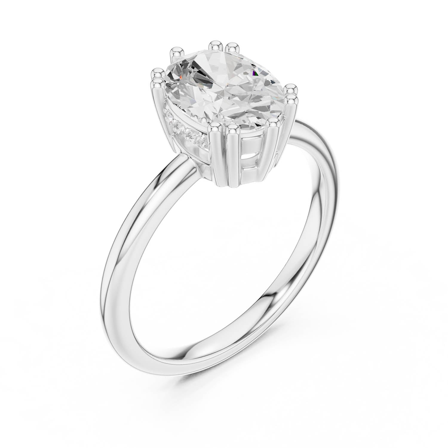2.04 Ct. Oval Cut Diamond Ring with Hidden Halo (DDLR-254 - R00847-OV) 12