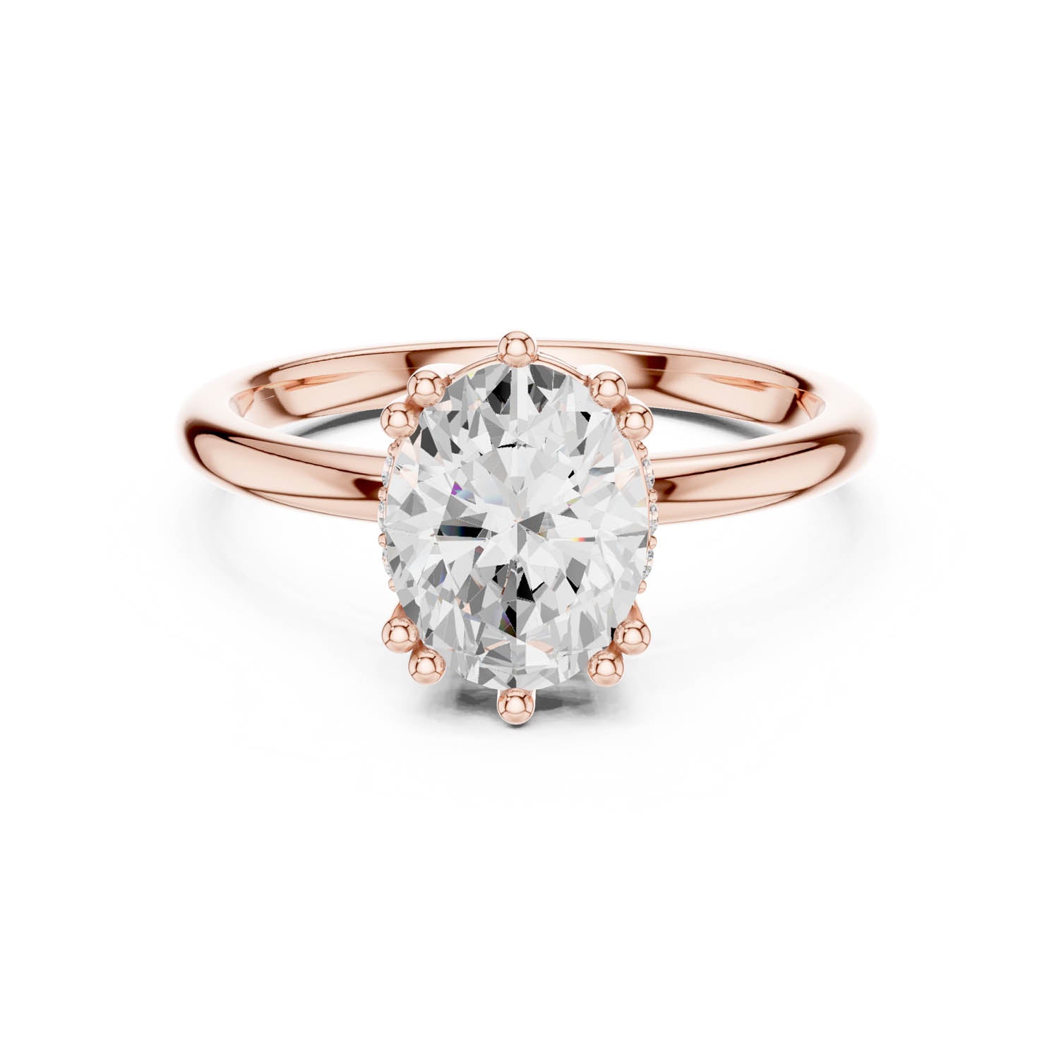 2.04 Ct. Oval Cut Diamond Ring with Hidden Halo (DDLR-254 - R00847-OV) 5