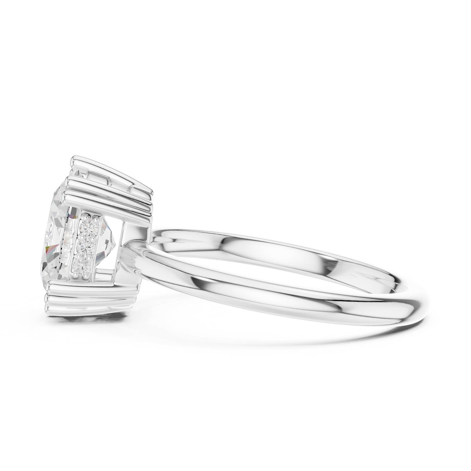 2.04 Ct. Oval Cut Diamond Ring with Hidden Halo (DDLR-254 - R00847-OV) 6