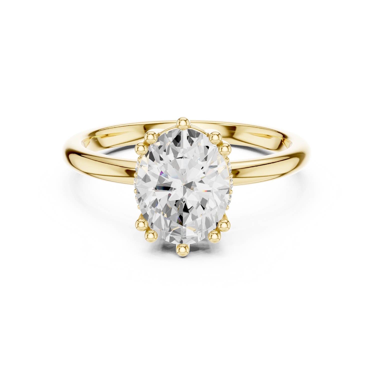 2.04 Ct. Oval Cut Diamond Ring with Hidden Halo (DDLR-254 - R00847-OV) 8